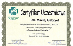 Maciej Gabryel Certyfikaty